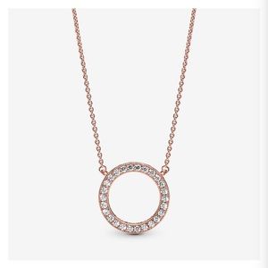 Pandora Circle of Sparkle Necklace in rose gold